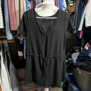 Black Short Sleeve Romper